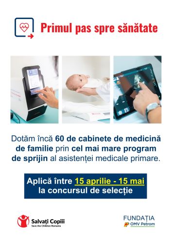 Concursul Primul pas spre sanatate 40 pentru dotarea a 60 de cabinete de medicina de familie din zonele rurale lansat astazi