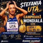 Atletism Alexandra Stefania Uta castigatoare de medalie de aur la Campionatul Mondial U20 la proba de 400 m garduri