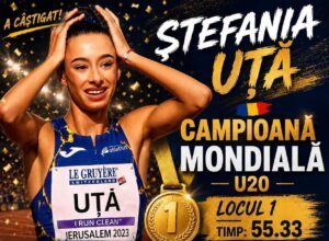 Atletism Alexandra Stefania Uta castigatoare de medalie de aur la Campionatul Mondial U20 la proba de 400 m garduri