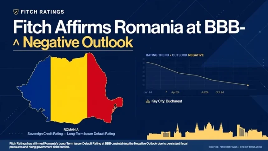 Fitch pastreaza ratingul suvern al Romaniei la BBB cu perspectiva negativa Ce avertismente face agentia si cum a reusit tara noastra sa evite retrogradarea la junk